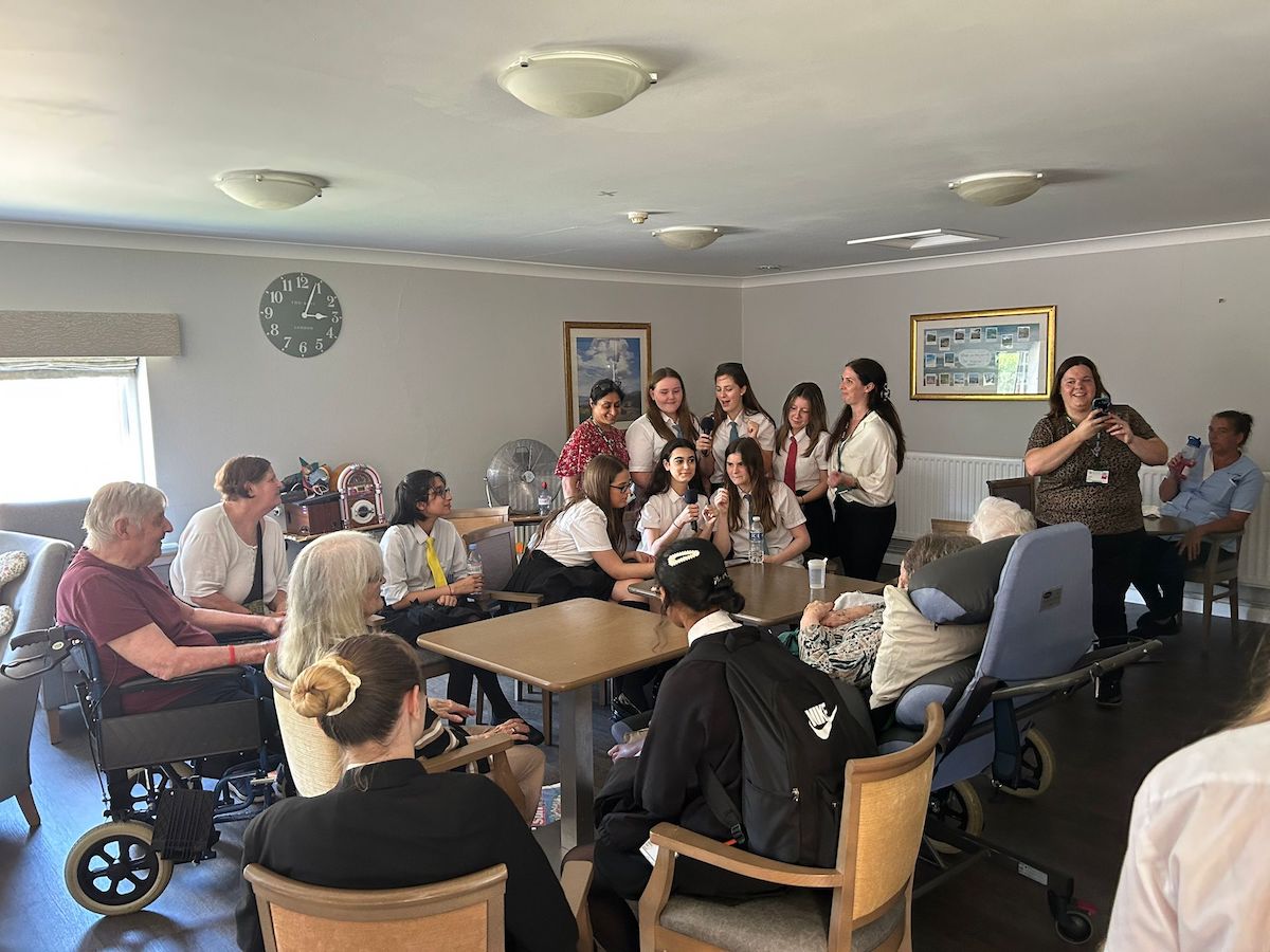 Northfleet School Lights Up Wombwell Hall Care Home With ABBA Mania
