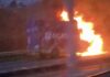 Ocado Delivery Van Catches Fire On M2