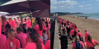 Over 300 People Walked 16 miles In Bright Pink Raising Over £17,000