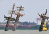 SS Richard Montgomery Has Final Mast Removed